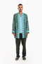 Long jacket in printed cotton with pockets