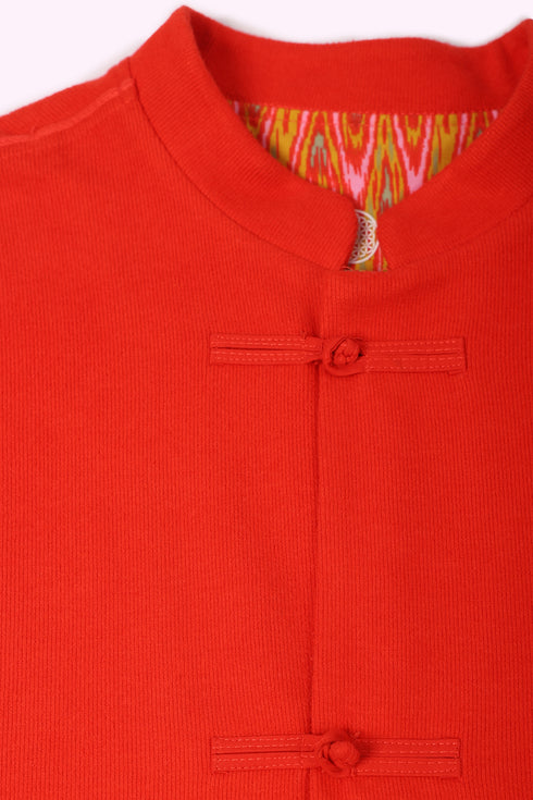 Long jacket in cotton blend cashmere with pockets