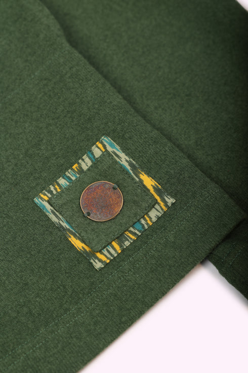 Long jacket in cotton blend cashmere with pockets