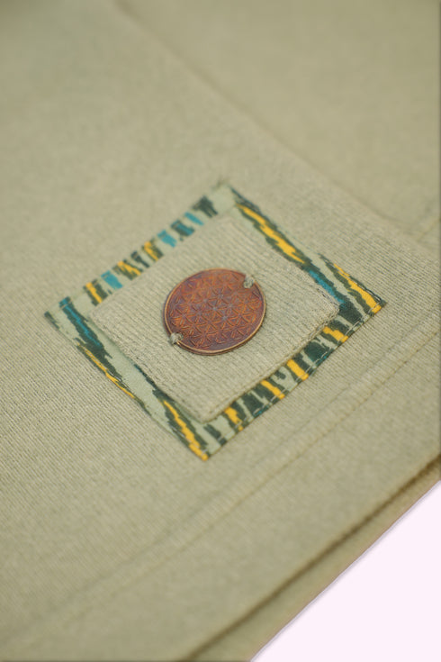 Long jacket in cotton blend cashmere with pockets