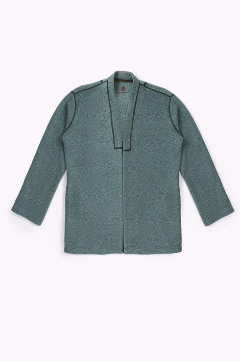 Jacket in faux fur with embroidery on the back