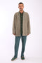 Jacket in faux fur with embroidery on the back