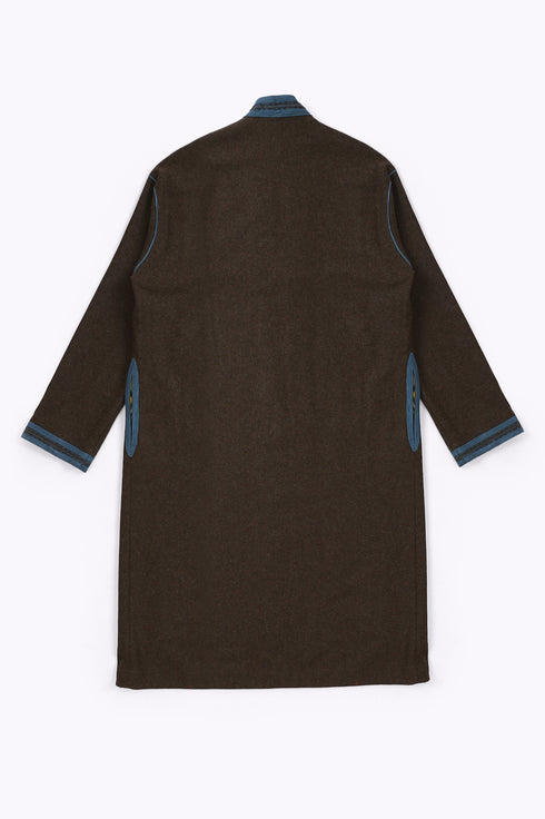 Embroidered coat in wool blend