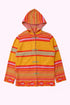 Jacket in striped jacquard cotton blend with hoodie
