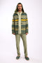 Jacket in striped jacquard cotton blend with hoodie