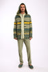Jacket in striped jacquard cotton blend with hoodie