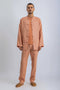 Linen high collar jacket