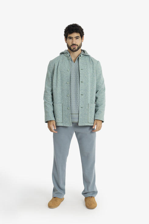 Short jacket with patch pockets