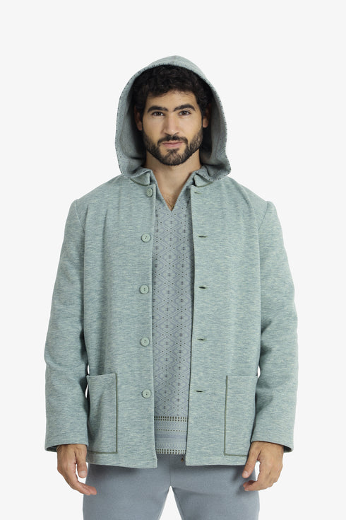 Short jacket with patch pockets