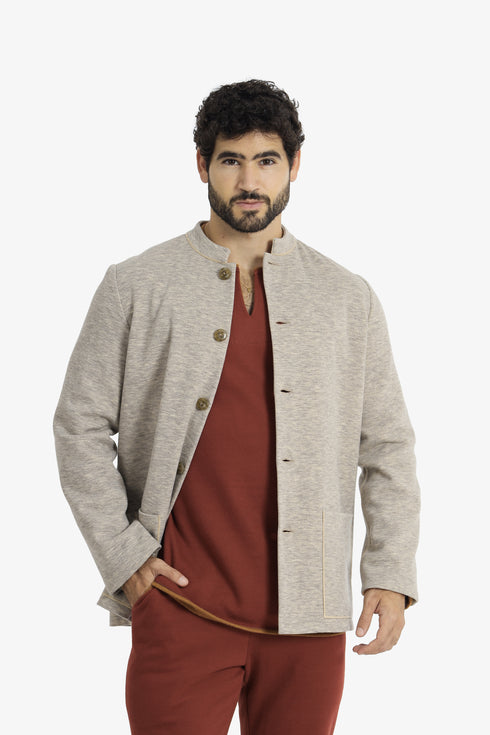 Short jacket with patch pockets