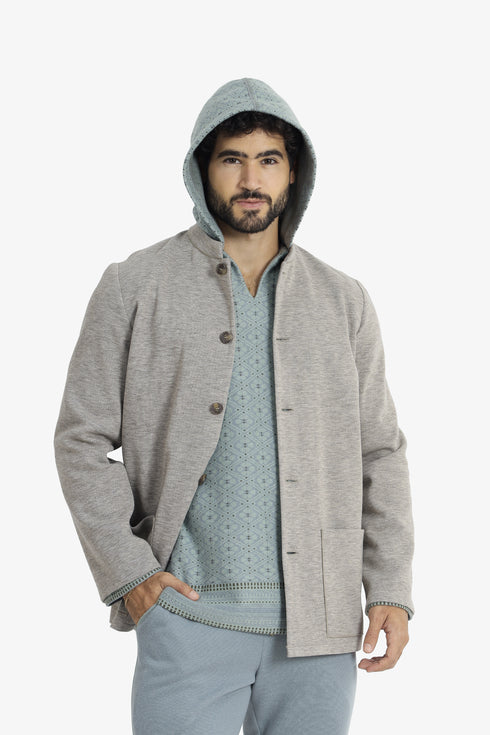 Short jacket with patch pockets