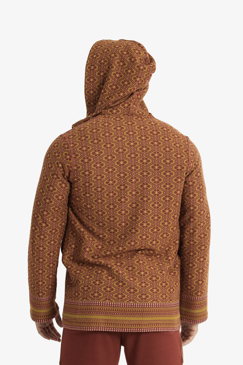 Patterned jacquard hooded jacket