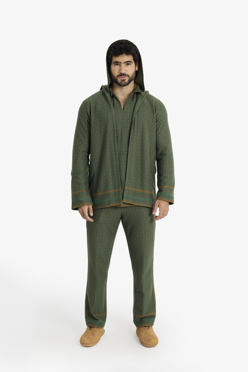 Patterned jacquard hooded jacket