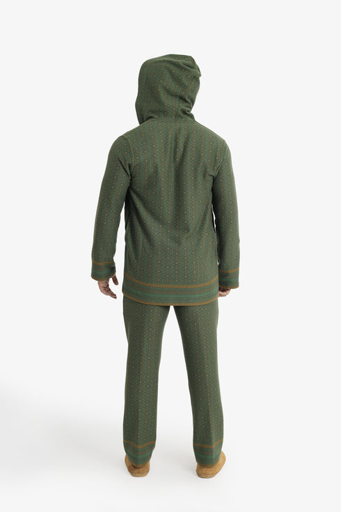 Patterned jacquard hooded jacket