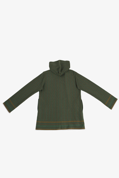 Patterned jacquard hooded jacket
