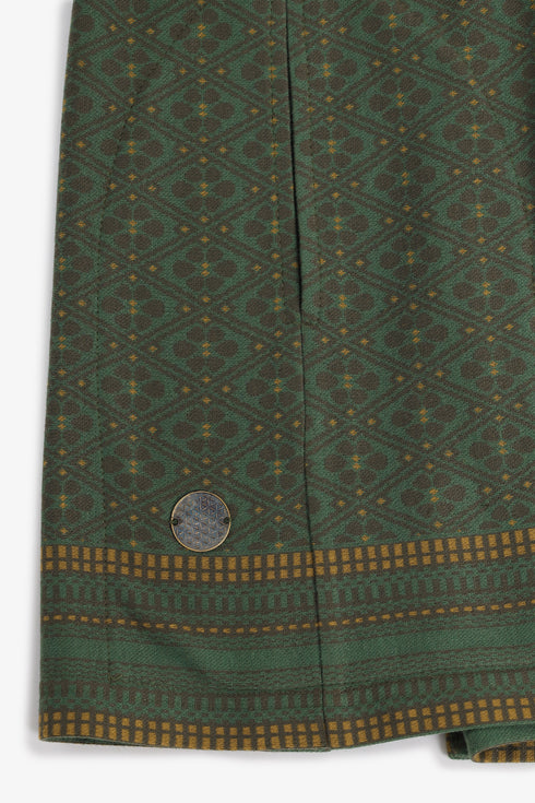 Patterned jacquard hooded jacket
