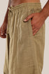 Harem pants with drawstring detail embroidery