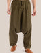 Harem pants with drawstring detail embroidery