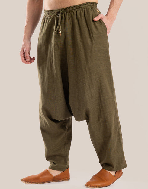 Harem pants with drawstring detail embroidery