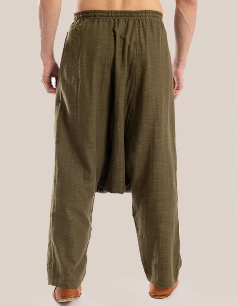 Harem pants with drawstring detail embroidery