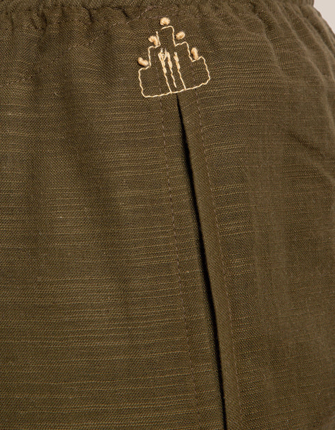 Harem pants with drawstring detail embroidery