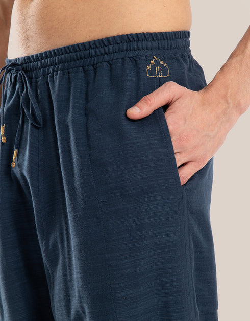 Harem pants with drawstring detail embroidery