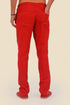 Straight leg cotton pants with elastic waistline and pockets