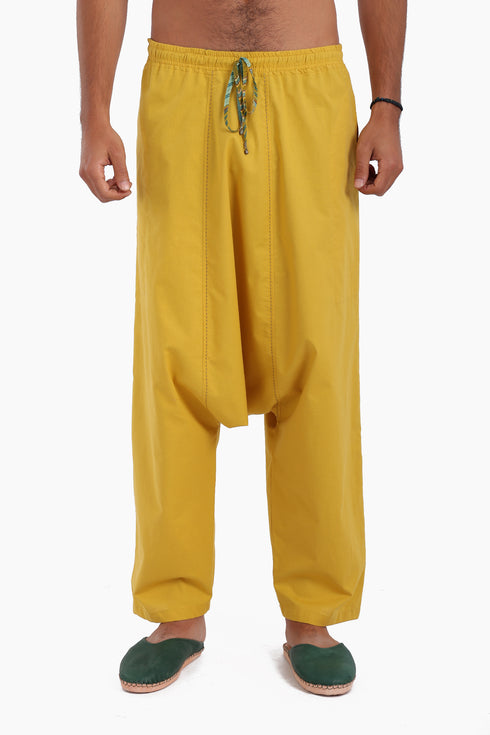 Harem pants in cotton with elastic waist and pockets