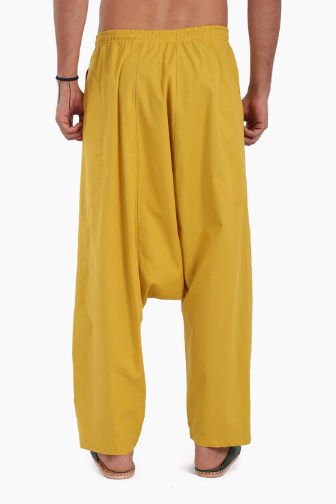 Harem pants in cotton with elastic waist and pockets