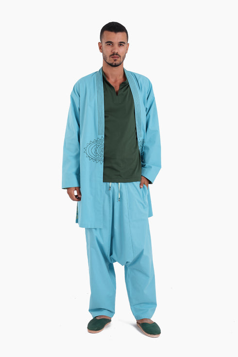 Harem pants in cotton with elastic waist and pockets