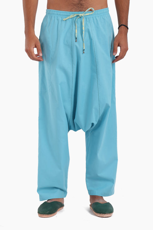 Harem pants in cotton with elastic waist and pockets