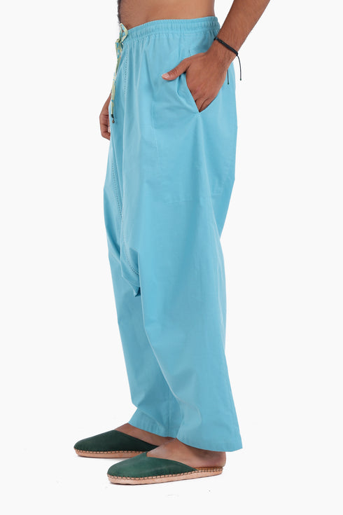 Harem pants in cotton with elastic waist and pockets