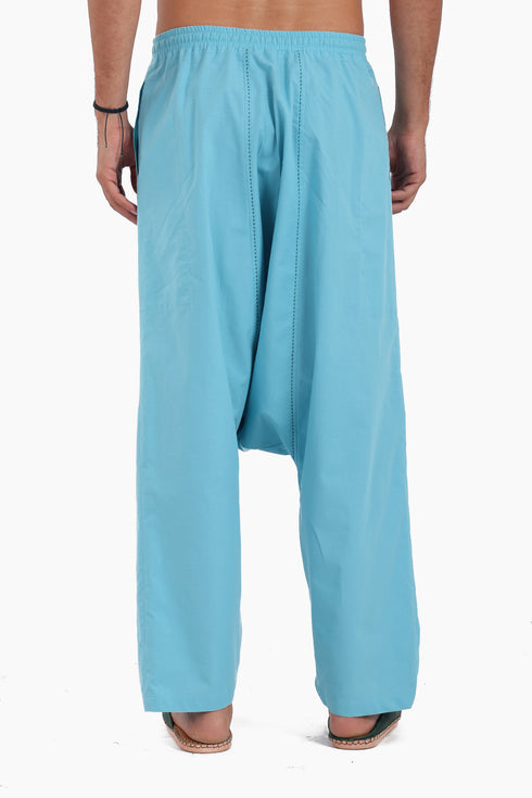Harem pants in cotton with elastic waist and pockets