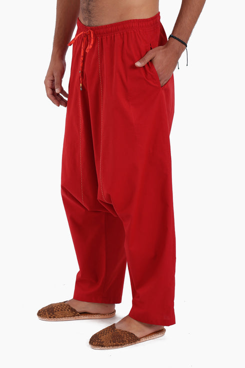 Harem pants in cotton with elastic waist and pockets