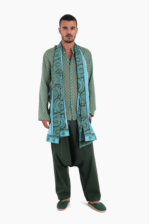 Harem pants in cotton with elastic waist and pockets