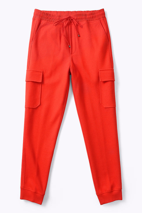 Cargo sweatpants in cotton and viscose cashmere with side pockets