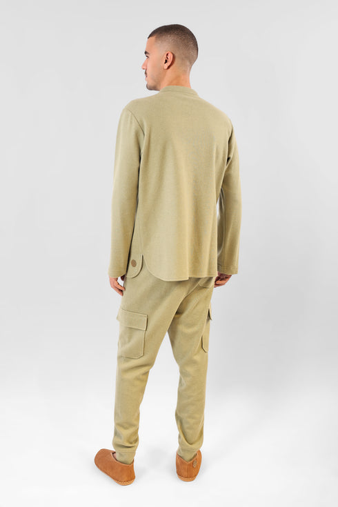 Cargo sweatpants in cotton and viscose cashmere with side pockets