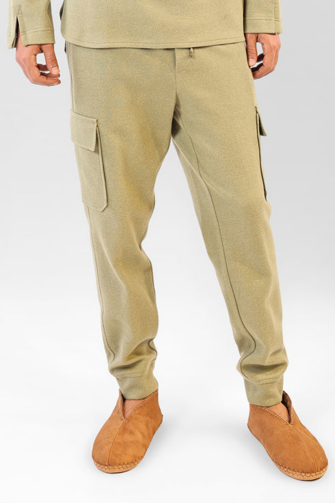 Cargo sweatpants in cotton and viscose cashmere with side pockets