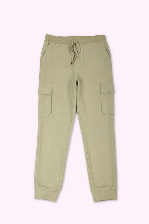 Cargo sweatpants in cotton and viscose cashmere with side pockets