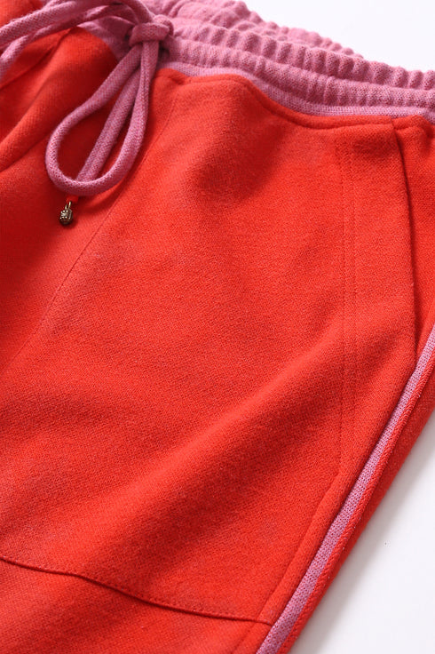 Sweatpants in cotton blend jacquard with front and back pockets