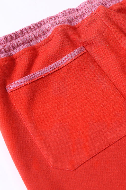 Sweatpants in cotton blend jacquard with front and back pockets