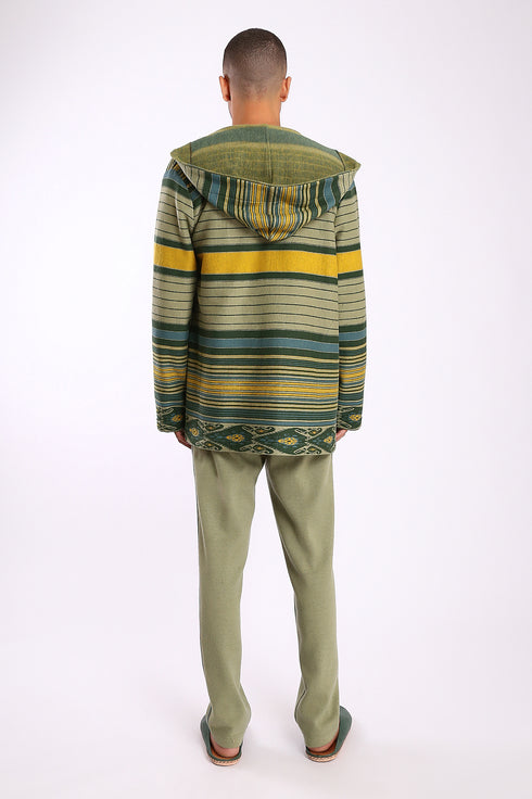 Sweatpants in cotton blend jacquard with front and back pockets