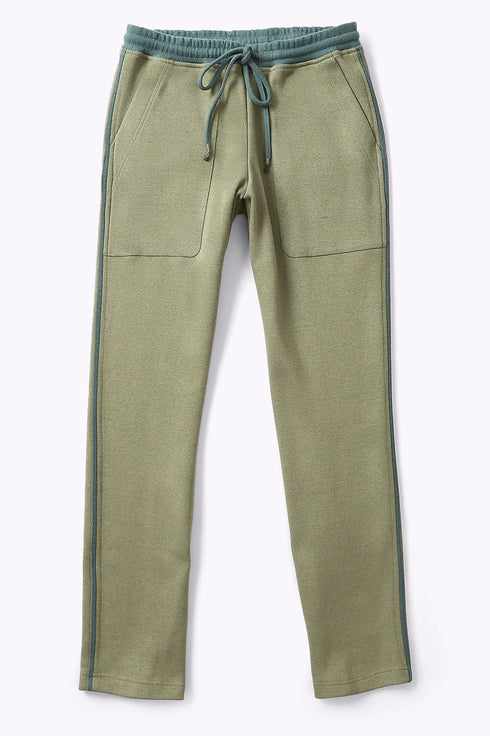 Sweatpants in cotton blend jacquard with front and back pockets