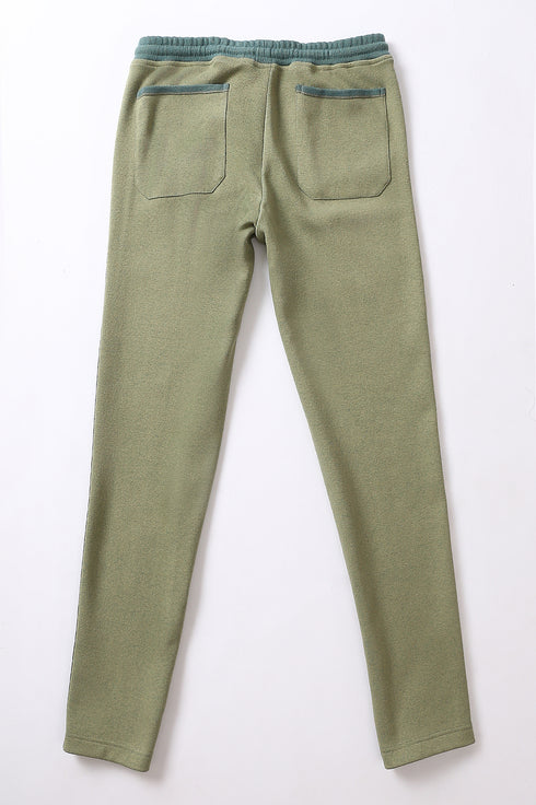 Sweatpants in cotton blend jacquard with front and back pockets