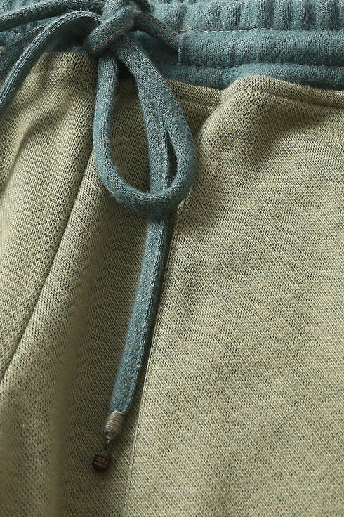 Sweatpants in cotton blend jacquard with front and back pockets