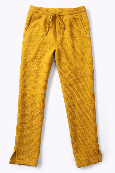 Sweatpants in quilted cotton blend with elastic waist