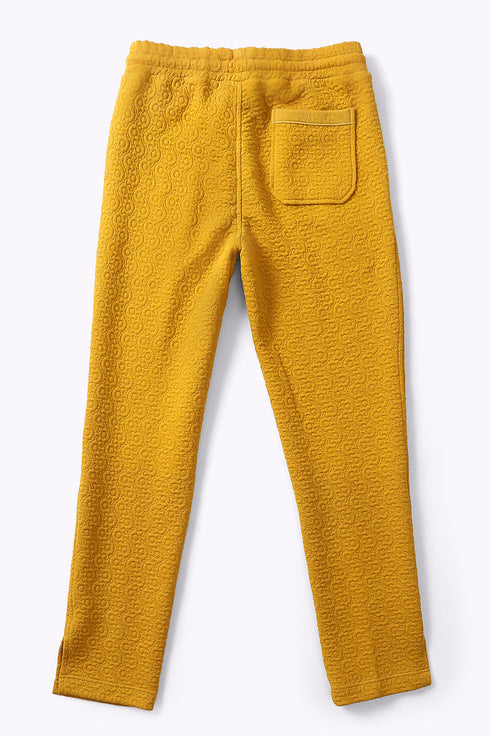 Sweatpants in quilted cotton blend with elastic waist
