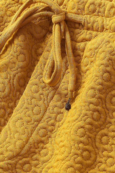 Sweatpants in quilted cotton blend with elastic waist