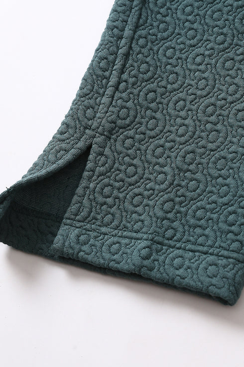 Sweatpants in quilted cotton blend with elastic waist