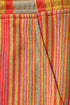 Straight leg pants in striped cotton blend jacquard with elastic waistband